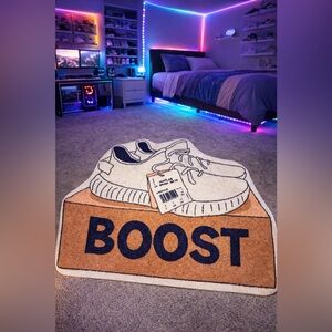 White and Orange Boost Rug Nike Area Rug Air Boost Shoes Carpet EUC